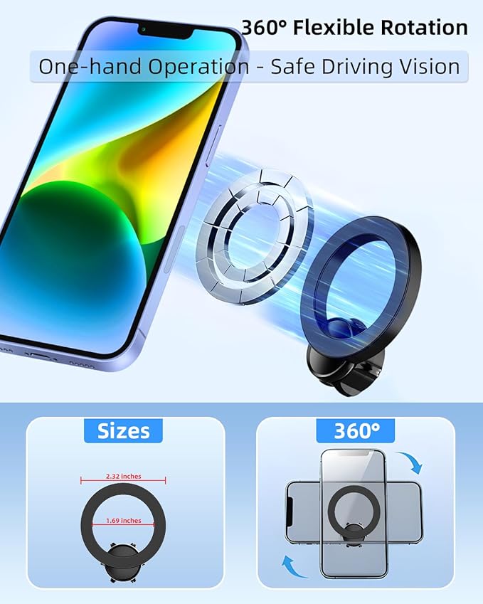 PZK Car Phone Mount for Honda CRV CR-V 2017 2018 2019-2020 2021 2022 Accessories 5th Gen CRV Custom Air Vent Car Phone Holder Magnetic Hands Free 360° Rotation Phone Automobile Cradles