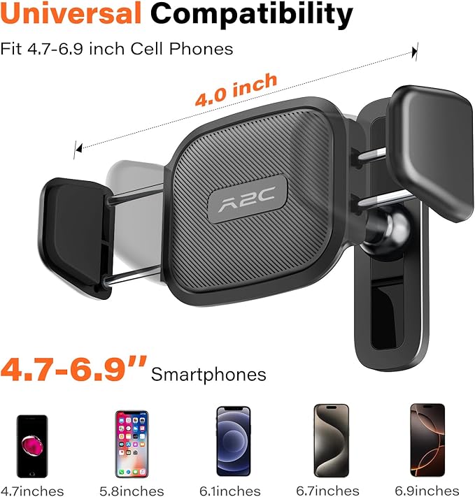 A2C Phone Mount for Ioniq 5, Magnetically Attaches Metallic Dashboard for 2024 Hyundai Kona, Sonata, Ioniq 5 (2025-2022), Ioniq 5 Phone Mount Compatible with 4.7”-6.9" Smartphones