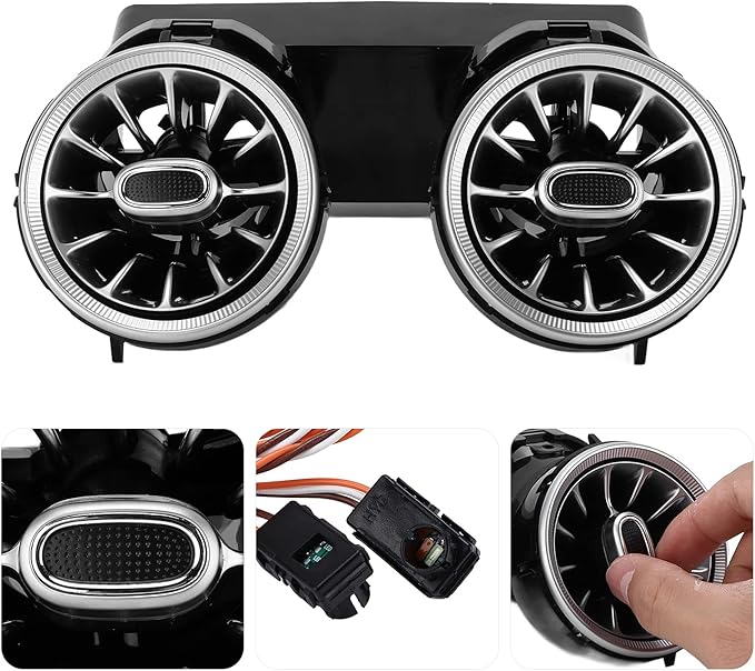 3 Color Rear LED Vent Ambient Light Kit for C GLC Class W205 X253 2015‑2018 ABS PC Replacement Rear Outlet with Matte Finish