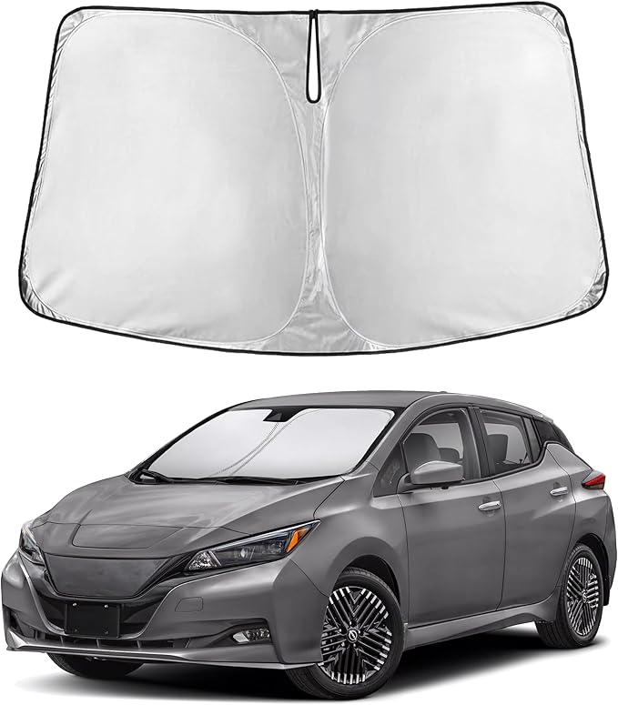 EcoNour Windshield Sunshade Compatible for Nissan Leaf 2018-2023 2024 2025, Sun Visor for Front Windshield & Window Sun Shade Cover, UV Heat Blocker & Protector, Car Accessories