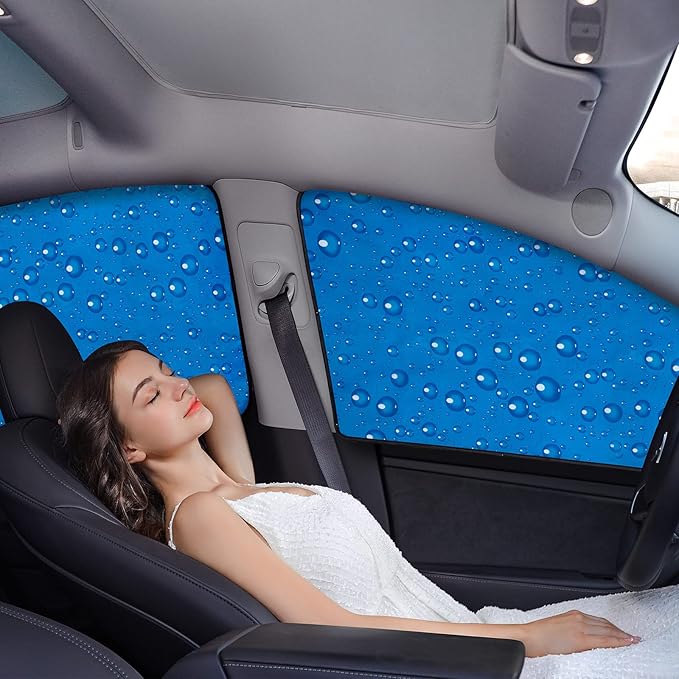 Aokway Side Window Sunshade Sun Shade for Car Window Double Thickness Auto Windshield Sunshades Curtain Universal Fit for Driver for Baby UV Protection (Front Side 2pcs)