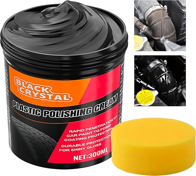 Car Trim Restorer, Car Dashboard Restorer, Cars Restorers Black for Interior & Exterior, 300g Automotive Detailing Supplies Cleaner Paste, Black Cars Scratch Remover for Coating Metal Plating