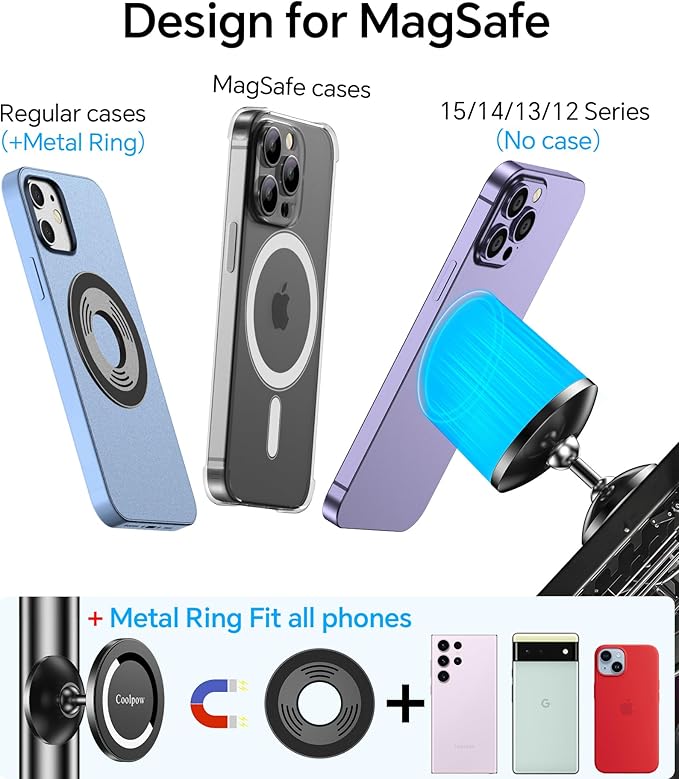 Gym Magnetic Phone Holder Mount for MagSafe【All Metal】Dual Magnetic Phone Holder for Gym Accessories Attach to Metal Surface, Gym Phone Holder Magnet for iPhone 16 15 14 13 Pro Max Gift for Men Women