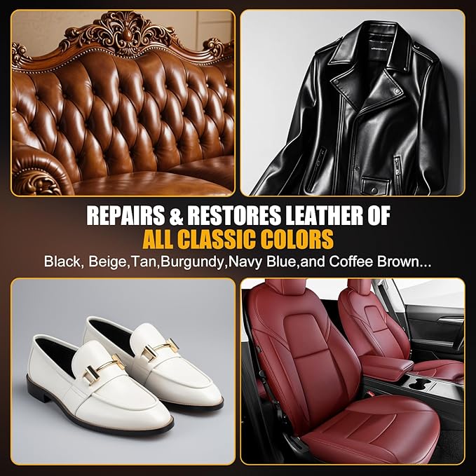 Leather & Furniture Repair Salve - Restorer, Conditioner & Polish for Couch, Car Seat, Bag, Boot | Prevents Cracking, Fading & Water Stains | UV Protectant for Leather, Wood, Vinyl - 8oz