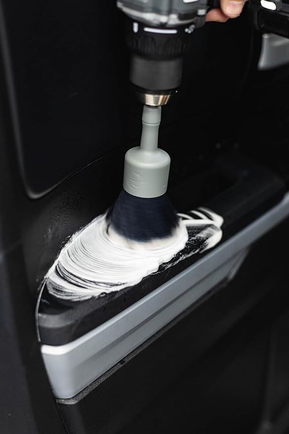 Detail Factory - Large Domed Drill Brush - Soft Bristle Drill Brush Attachment for Curved Surfaces & Car Detailing