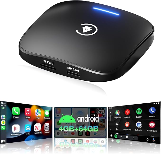 2026 Magic Box 3.0 CarPlay Android Auto & Wireless Carplay Adapter Dual WiFi + 4G Split-Screen & Cast Mirroring Screen Supports Play-Store Dowanlaod Any App for OEM Wired Car Play