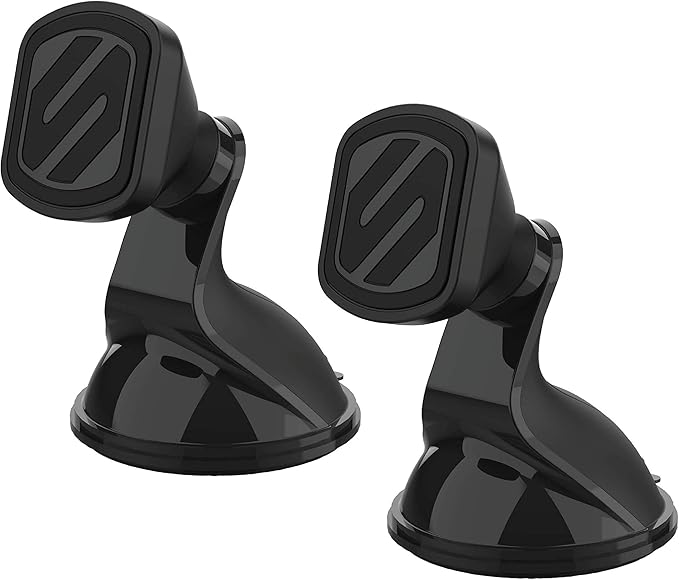 Scosche MMWSM-2PKXCES0 MagicMount Select Magnetic Car Phone Holder Mount for iPhone and Android - 2 Pack - Secure Magnetic Cell Phone Mount for Car Window or Dash - Universal 360° Adjustable Head