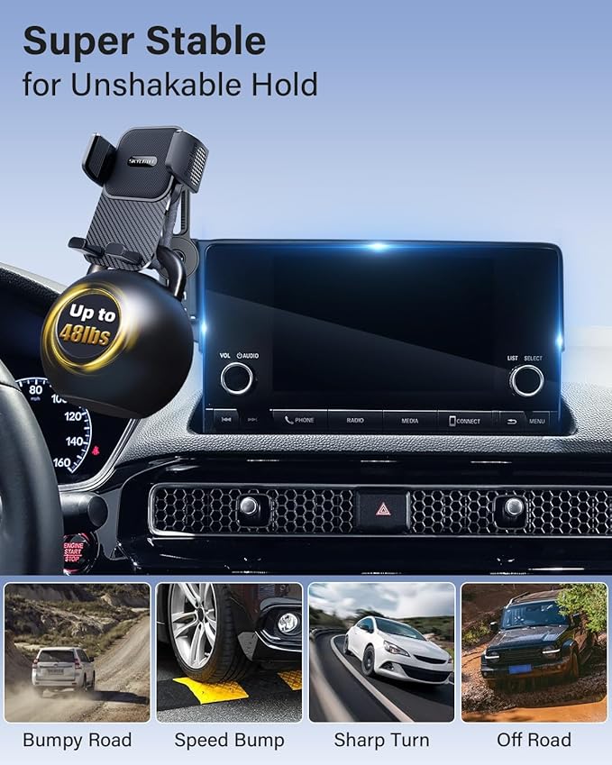 SKYLOTEC Car Phone Holder for VW/Volkswagen Atlas/Altas Cross Sport 2024 2025 Accessories 12-Inch Screen Fixed Clip, Automobile Cradles Phone Mount, Cell Phone Base Not Block Air Vent