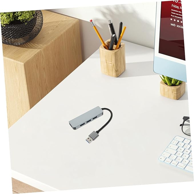 BESPORTBLE USB Hub USB Port Expander for Laptop High-Speed Data Transfer for Keyboard Charger Mouse Webcam Plug and Play Compact Design