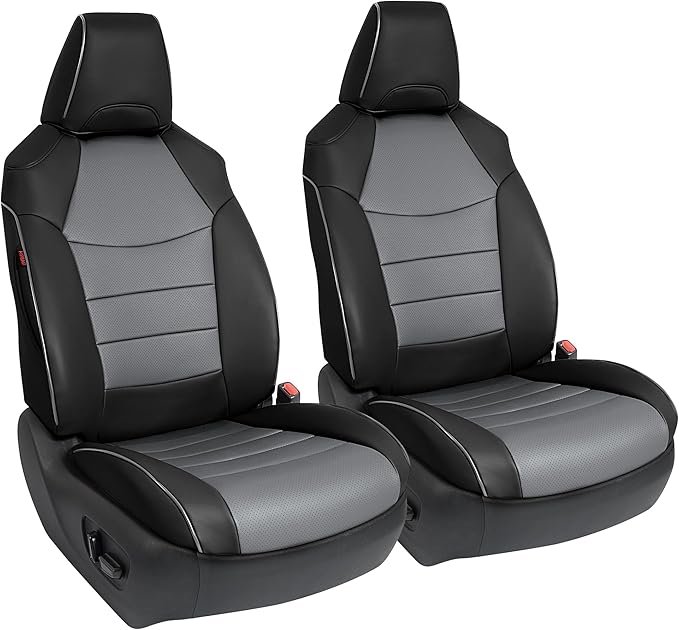 Custom Fit RAV4 Seat Cover for Toyota RAV4 2019 2020 2021 2022 2023 2024 Adventure and TRD-Off Road,Faux Leather,2-Row Full Set,(Black&Grey)