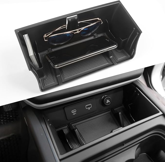 4PCS Center Console Organizer Tray Compatible with 2020-2024 Land Rover Defender 90 110 130 (ONLY for No Refrigerator Version) Armrest Storage Box Door Handle Pocket Insert Interior Accessories