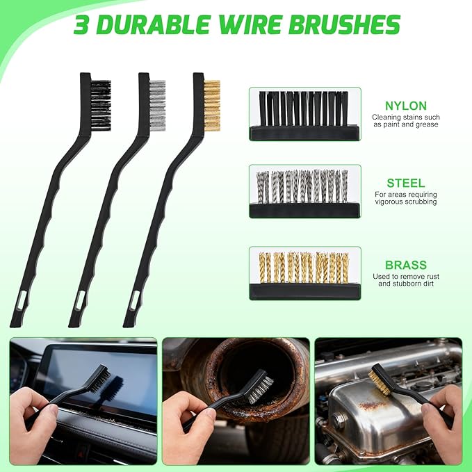 Nilight 15PCS Car Detailing Kit Auto Cleaning Tools Wash Set with Storage Carry Bag Beginners Easy to Use for Interior Exterior Car Care Clean Windshield Dashboard Seat Air Vents Wheels Tires, Green