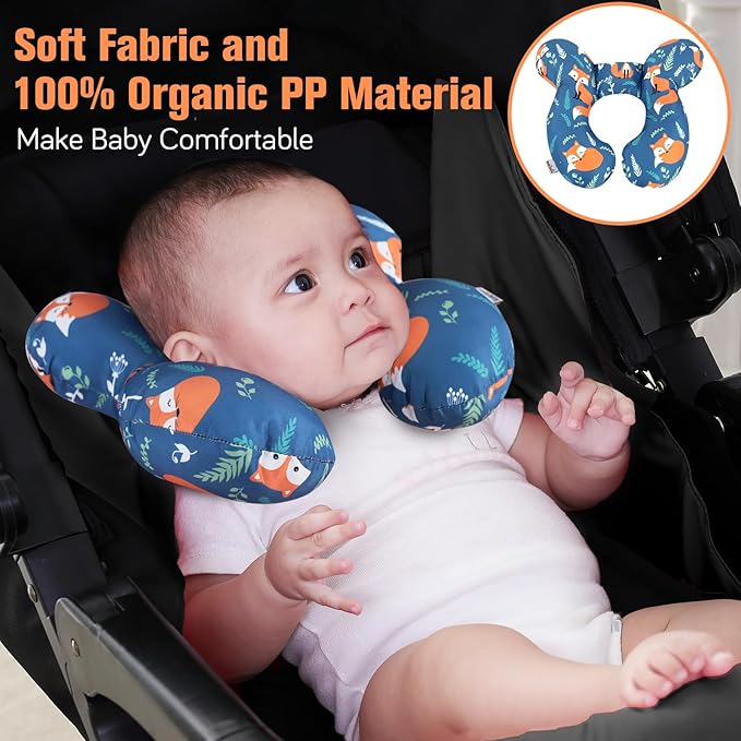 KAKIBLIN Baby Neck Pillow, Upgraded Baby Support Pillow,Baby Neck Support Pillow for Carseat, Newborn Neck Support for Car Seat,Pushchair,Travel