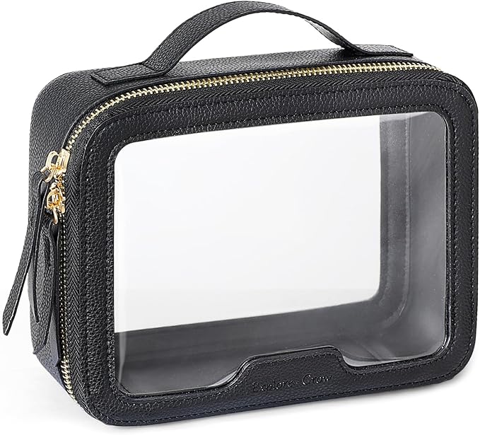 PACKISM Clear Makeup Bag - TSA Approved Toiletry Bag for Carry-on & Checked Luggage, Water Resistant Car Storage Organizer with Reinforced Seams