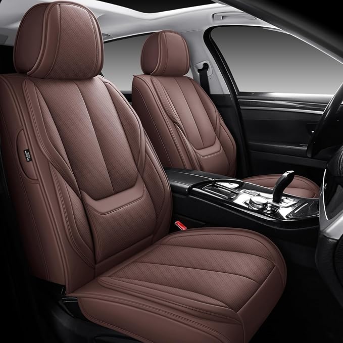 Seat Covers, Car Seat Covers Front Seats, Car Seat Cover, Car Seat Protector Waterproof, Car Seat Cushion Nappa Leather, Brwon Seat Covers Carseat Cover Universal Fit for Most Cars