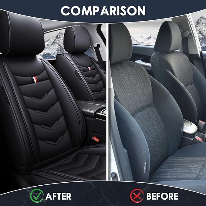 Car Seat Cover for Chevrolet Camaro 2000-2024, Durable Wear Resistant Waterproof Vehicle Cushion Cover, Breathable No Odor Premium Leather Vehicle Seat Covers.(Standard,Black)