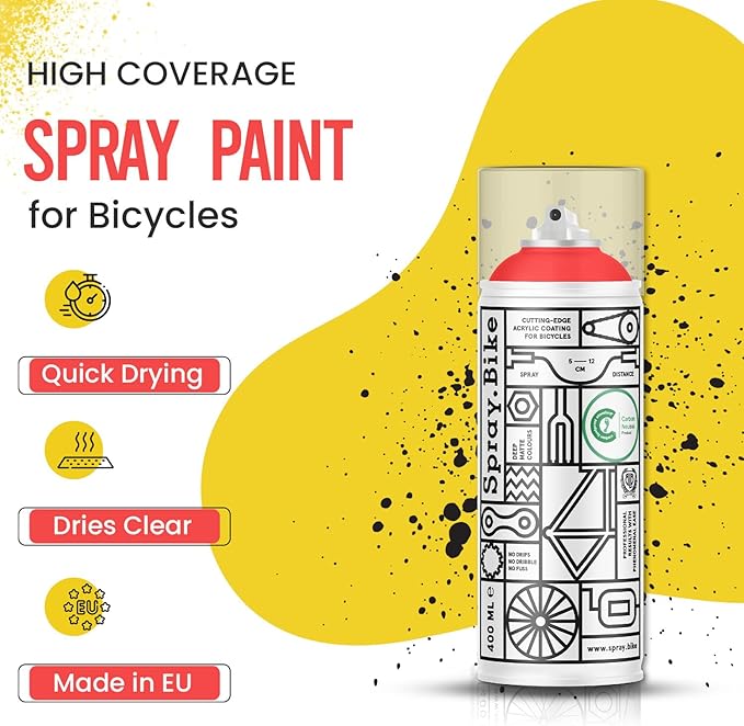 Spray.Bike Spray Paint | Designed Mainly for Bicycles | Multi-Use Acrylic Spray Paint for Metal, Plastic | High Coverage Bike Paint, 400ml