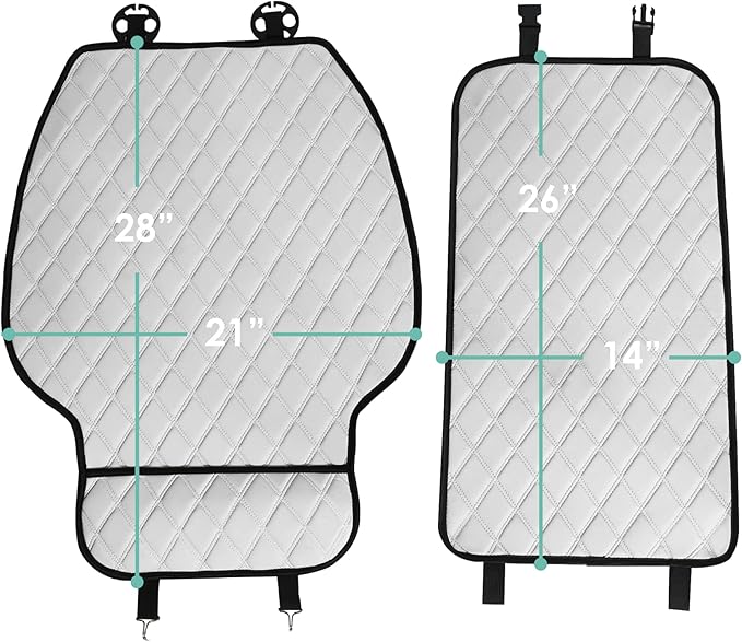 FH Group Car Seat Cushion – Neosupreme Single Front Seat Cover with Front Pockets, Airbag Compatible, Universal Fit Car Seat Cushion for Driver or Passenger Seat, SUV, Truck, Sedan & Van – White
