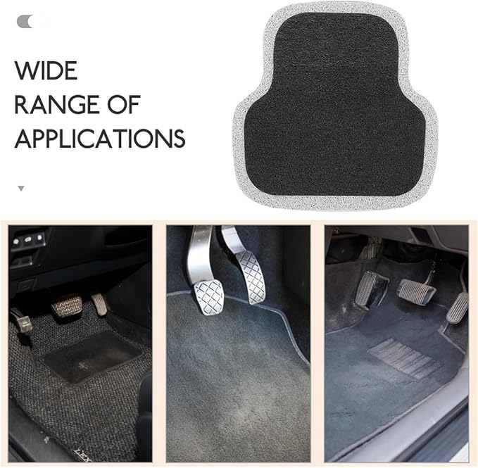 Universal 2pcs Car Floor Mats Rear Seat Non-Slip Sturdy Automotive Foot Mats with White Edge, Wear-Resistant Carpet Liners for SUV Truck Interior Protection