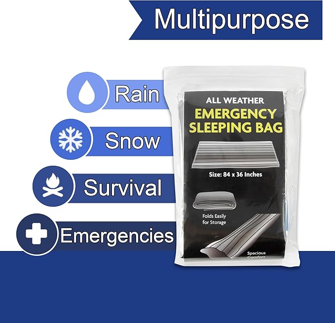 Trail maker Mylar Emergency Thermal Blankets for Survival, Thick Reusable Mylar Space Blankets Bulk 84" L x 36" W Emergency Foil Blankets for Warmth, Camping, Runners, Spa, First Responders (1)