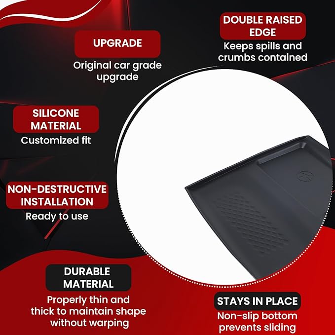 Center Console Mat Wireless Charging Mat Compatible with Toyota Grand Highlander 2024 2025 2026,Car Non Slip Wireless Charger Silicone Cover Pad Interior Accessories (Black)