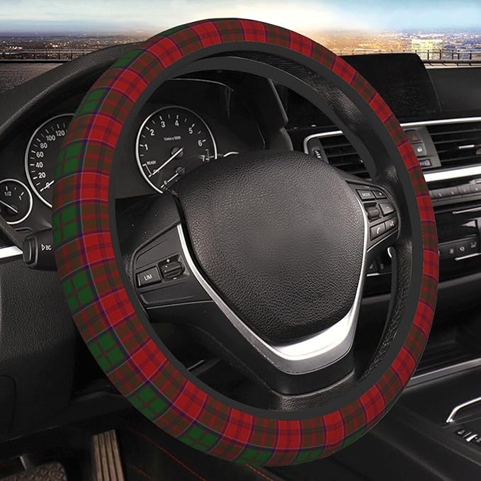 Thickened Elastic Steering Wheel Cover, Grant Clan Tartan Plaid Pattern Ultra, Soft, Breathable, Fit for Cars, SUVs, Trucks, Stylish Comfortable Grip