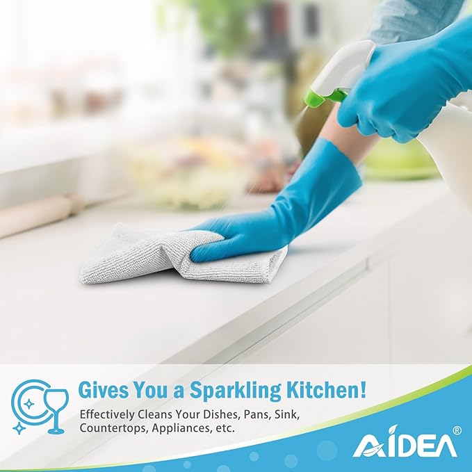 AIDEA Microfiber Cleaning Cloth White 100PK, Soft Microfiber Towels for Cars, Absorbent Cleaning Rags, Lint-Free Streak-Free Wash Cloths for House, Kitchen, Window, 11.5"×11.5"