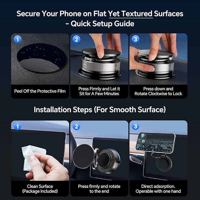 Magnetic Phone Holder for MagSafe, 360° Adjustable Car Phone Mount with 96+LBS Strongest Suction & 2800gf Strongest Magnetic for Dashboard/Gym/Mirror, Compatible with iPhone & Android