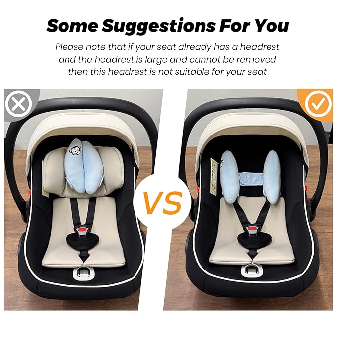 Adjustable Baby Head Neck Support Pillow,Baby Travel Pillow Cushion for Car Seat,Stroller Headrest Pillow for Infants,Head and Neck Support Pillow for Pushchair,Blue