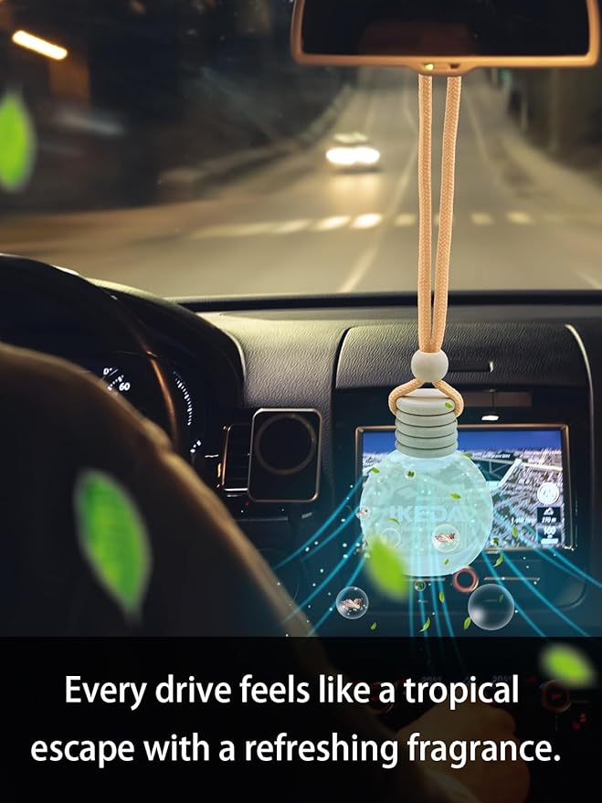 Ikeda Car Air Freshener: Hanging Car Smell Air Freshener | 10ml Hanging Car Perfume | Long Lasting Fragrance | Strong Scents Diffuser for Auto Home (Memory)