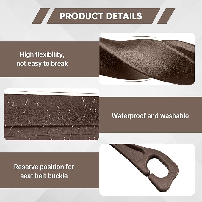 2PCS Car Seat Gap Filler Organizer, Upgrade Car Gap Filler with Fill and Storage Function for Storing Phones Keys Cards, Universal No Drop Seat Guard for Cars (Brown)