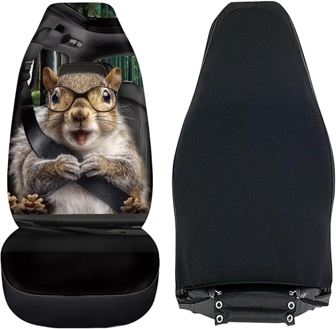 Funny Hamster Car Seat Cover Front Seats Only,Anti-Slip Driver Seat Cover Lightweight Vehicle Cushion Seat Cover Set for SUV Sedan Trucks Vans