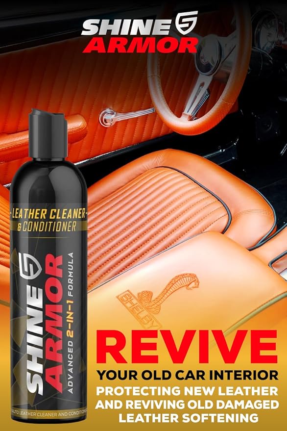 Leather Cleaner and Conditioner for Cars, Couch, Purse, Hand Bags, and Shoes - Twin Pack - Protect and Clean Interior Detailing (2x8oz Bottles)