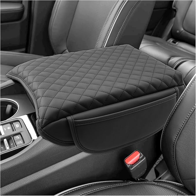 SXCY for 2025 2026 Honda Passport Armrest Cover Pad for 2024-2026 Honda Passport/Pilot Accessories 2024 2025 2026 Passport Center Console Cover w/Soft Cotton Cushion (Added-Pad w/Side Pockets)