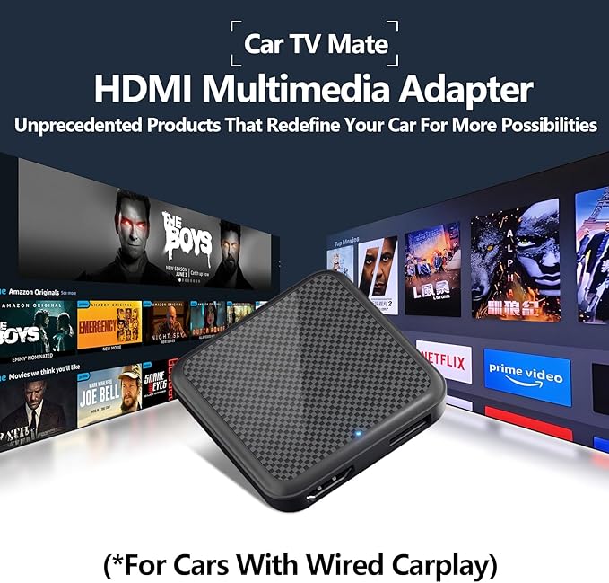 Wireless Carplay Adapter, Android Auto Adapter 2025 Carplay, Plug and Play, Convert Wired to Wireless Supports Car Original Control, Mini Car Play Box for Cars