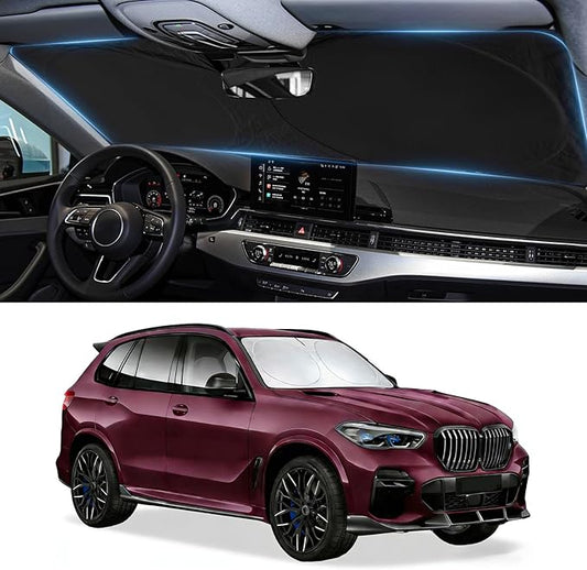 Sunshade for X5 Windshield Sun Shade for BMW X5 2014-2018 Accessories Foldable Front Window Shield Cover Sun Visor Protector Block UV Rays