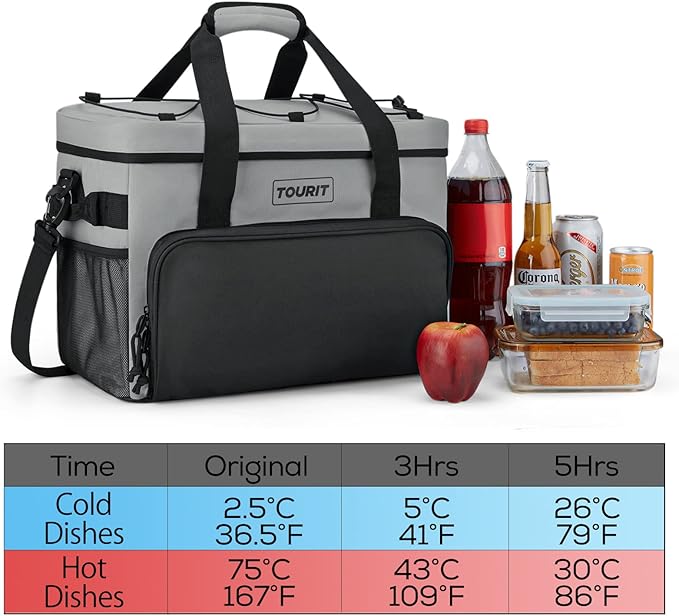 TOURIT Small Soft Cooler Bag Insulated, 24/35/46-Can Lunch Cooler Bag, Ice Chest, 14.6/24/32L Leakproof & Portable Coolers for Picnic, Beach, Camping, Work, Travel, Trip