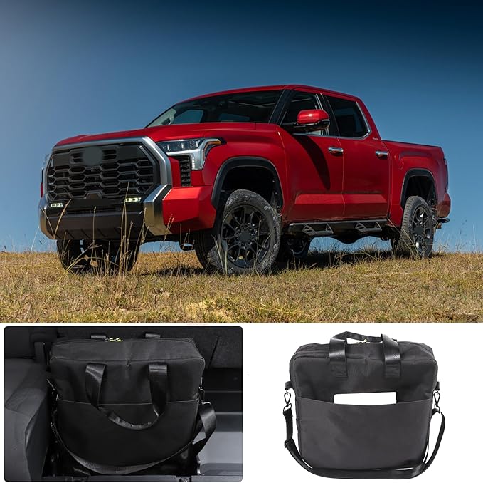 Car Back Seat Storage Bag for Toyota Tundra 2022 2023 2024, Save Space Multi Function with Strap Car Storage Accessories (Underseat Bag)
