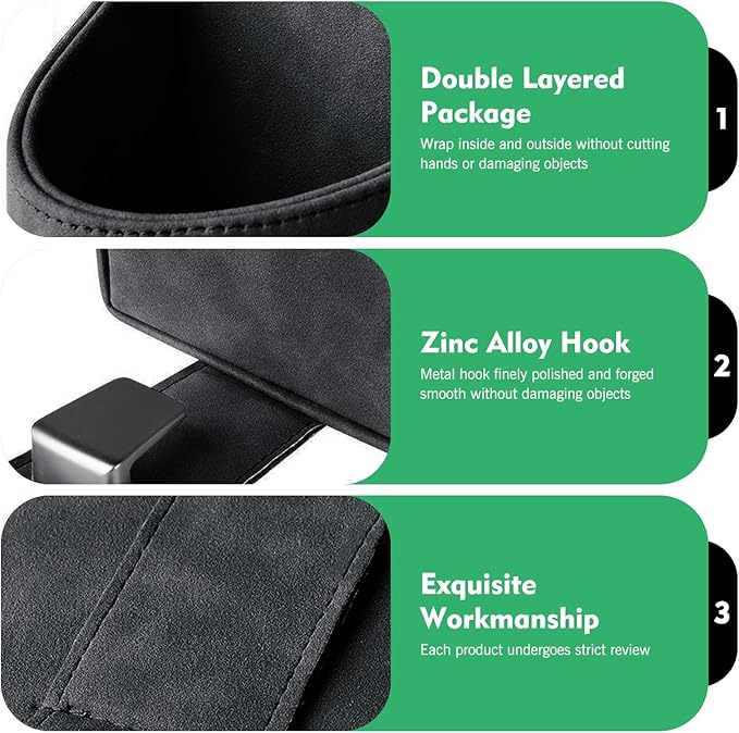 2PCS Car Headrest Cup Holder Organizer, Faux Leather Suede 2-in-1 Backseat Drink Holder with Hooks, Stable Spill-Resistant Storage for Drinks Bottles Bags, Universal Auto Interior Accessory (Black)