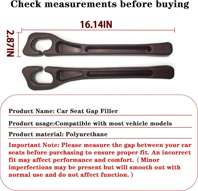 Car Seat Gap Filler Organizer of 2 - No Drop Seat Guard, Universal Car Seat Gap Filler, Durable Non-Slip Material, Easy 10-Second Install for Cars, Trucks & SUV (Brown)