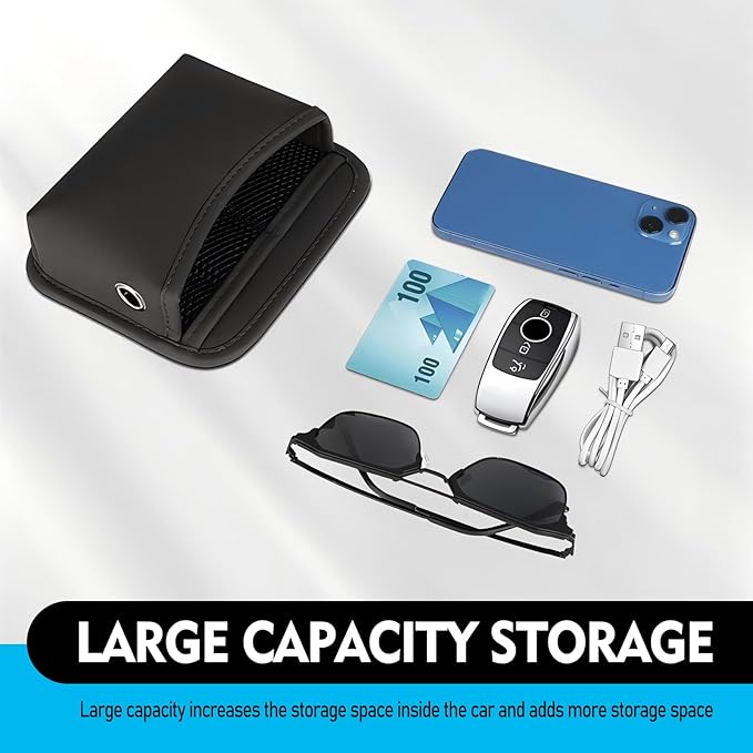 Car Storage Pouch,Multi-Pocket Centre Console Storage Box,Car Interior Portable Mounting Parts,Universal for Most Cars (Black)
