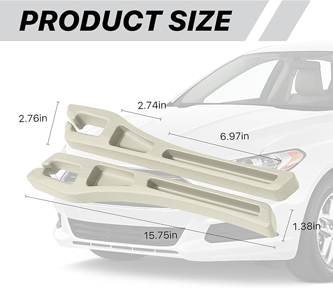 Car Seat Gap Filler Organizer, 2PCS Multifunctional Vehicle Fill Gap Blocker with Storage Slot Between Seat Console, Anti-Drop Auto Interior Organization, Universal for SUV Truck Sedan(Beige)