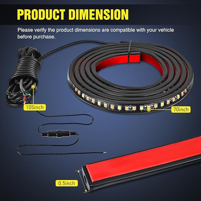 Nilight Truck LED Running Board Lights 2PCS 70 Inch LED Side Maker Light with 216 LEDs White Courtesy Light & Sequential Amber Turn Signal Lighting Strips for Extended & Crew Cab Trucks Pickup