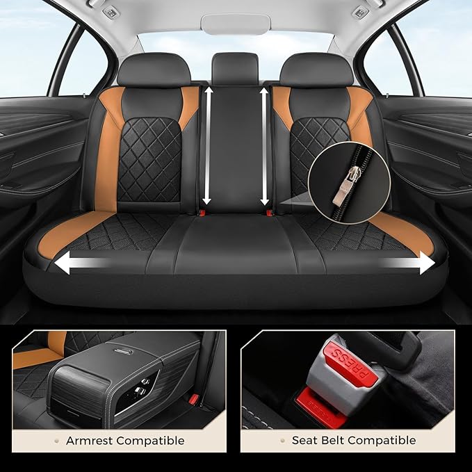 Coverado Car Seat Covers, Seat Covers Full Set, 5 Seats Automotive Seat Cover, Mesh Breathable Seat Protectors, Universal Fit for Most Cars