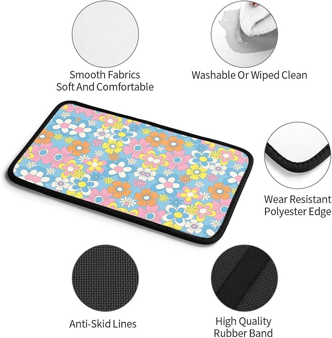 Retro Flowers Auto Center Console Cover Pad Car Armrest Seat Box Cover Cushion Universal for Most Vehicle SUV Truck Car Accessories Decor