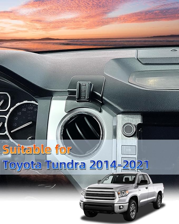 PZK Car Phone Mount for Toyota Tundra 2014 2015 2016-2020 2021 Accessories Custom Air Vent Car Phone Holder Magnetic 15W Fast Wireless Charger Hands Free 360° Rotation Cell Phone Automobile Cradles
