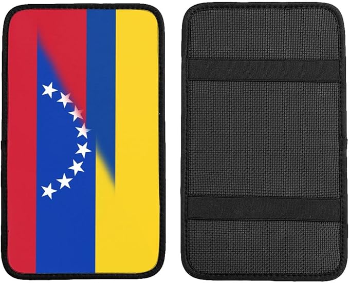 Venezuela Venezuelan Colombia Colombian Flag Auto Center Console Armrest Cover Car Handrail Box Cushion Pad Mat Universal Fit Most Vehicle Sedan Truck SUV Soft Comfort Decor Accessories