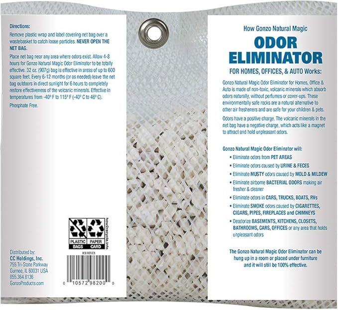 Gonzo Odor Eliminating Rocks for Homes, Includes 6 32oz bags