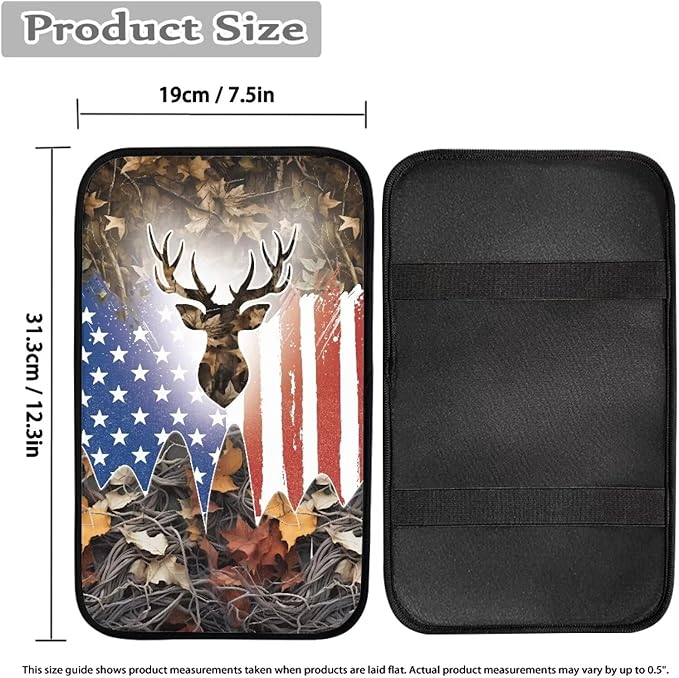 American Elk Vehicle Armrest Covers Armrest Seat Box Cover Protector Middle Storage Organizer Pad Aesthetic Interior Decor
