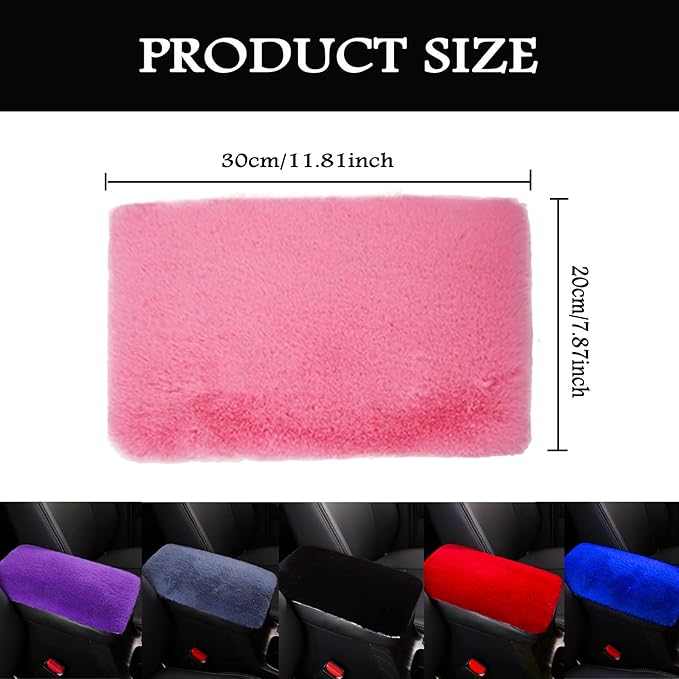 Fluffy Furry Armrest Cover for Car, Auto Center Console Cover Pad Car Soft Console Pad Wool Fur Armrest Seat Box Cover Protector Universal Fit for Most Vehicle, SUV (Royal Blue)